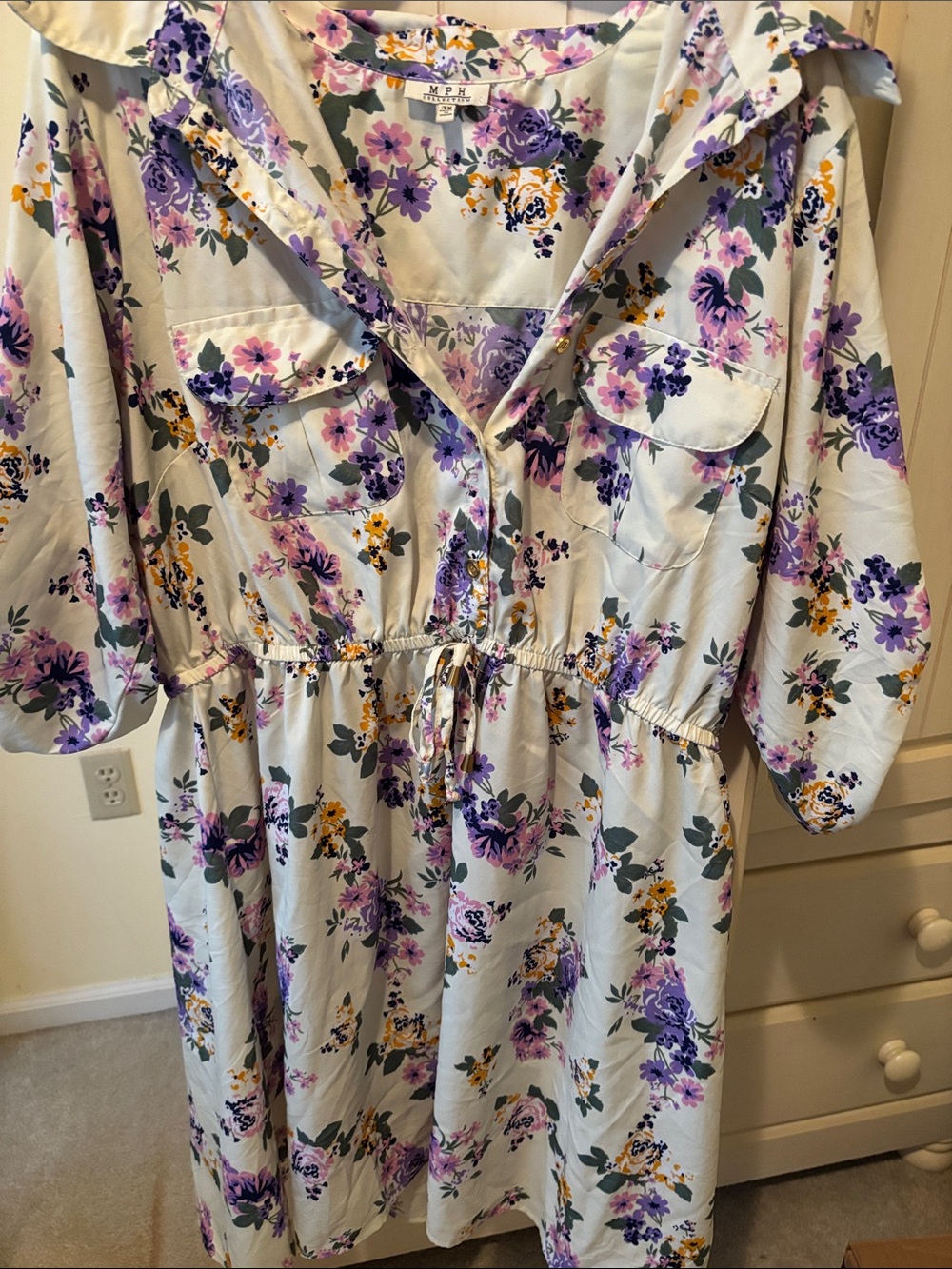MPH collection Floral Button Down dress